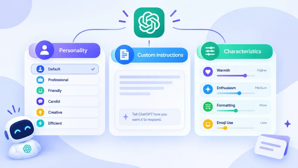ChatGPT personality custom instructions and characteristics comparison