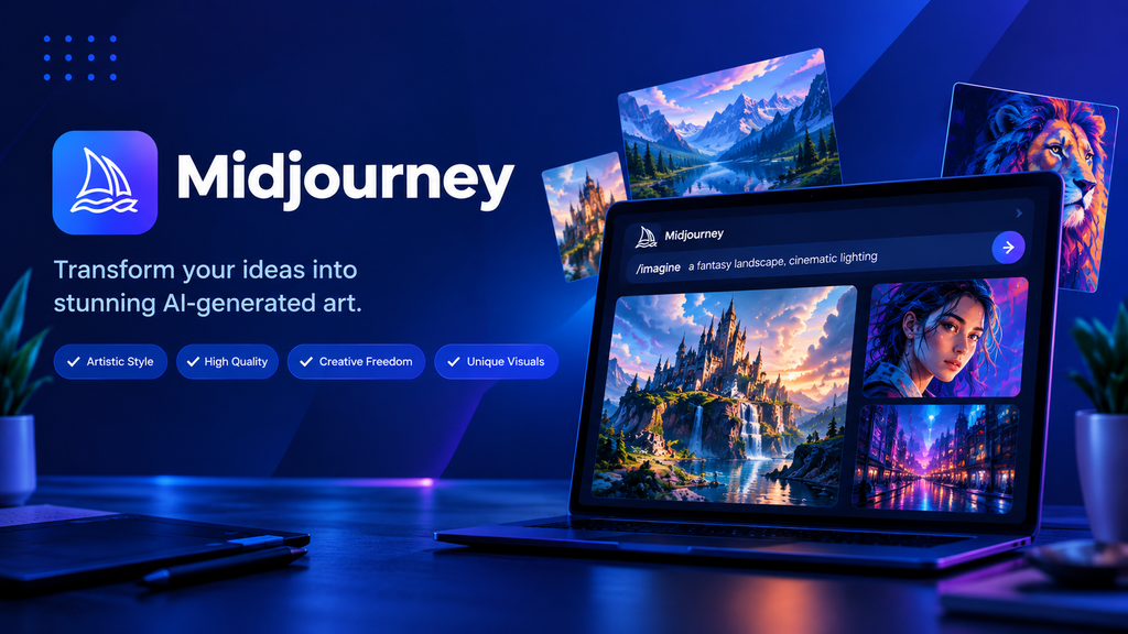 Midjourney AI image generation with artistic and stylized visuals