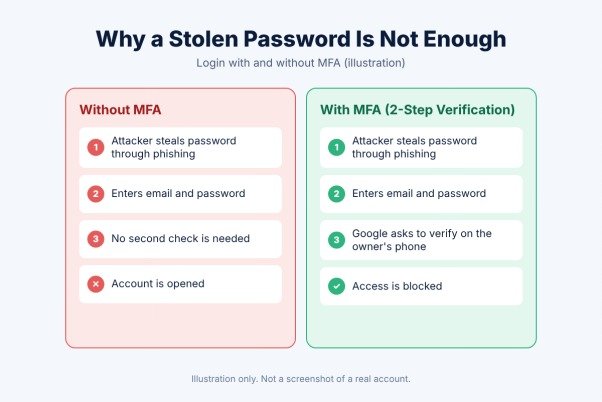 Steps I followed to enable Google 2-Step Verification on my account